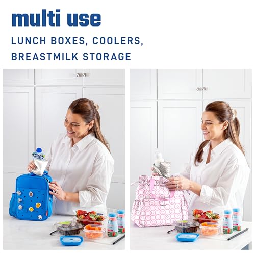 Fit & Fresh Soft Ice Packs for Lunch Bags, 2-Pack - Reusable & Flexible
