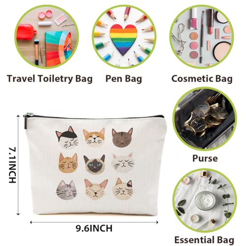 Multicolor Cat Mom Makeup Bag - 4Pcs Travel Cosmetic Pouch