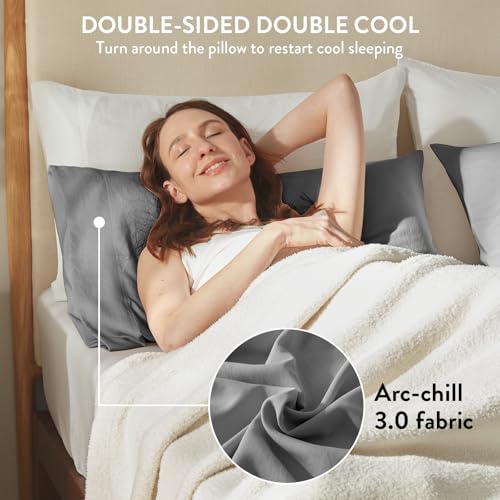 SureFit Cooling Pillowcase Set of 2 - King Size, Gray