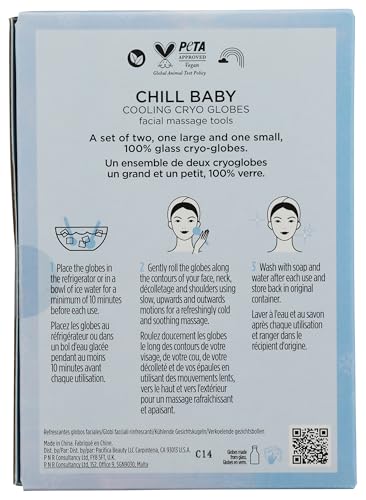 Pacifica Ice Roller Cryo Globes – Cooling Glass Facial Massager Set