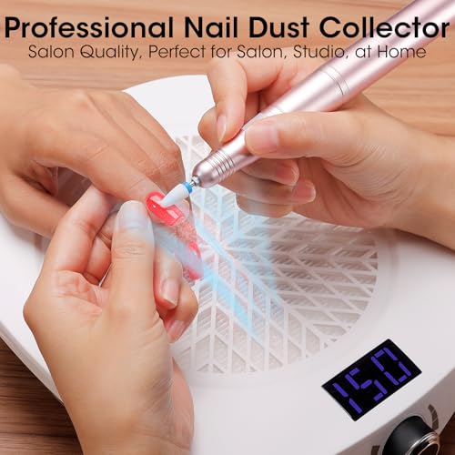 Gellen Nail Dust Collector with LED Display, 4000RPM Suction Fan for Salon & Home Use