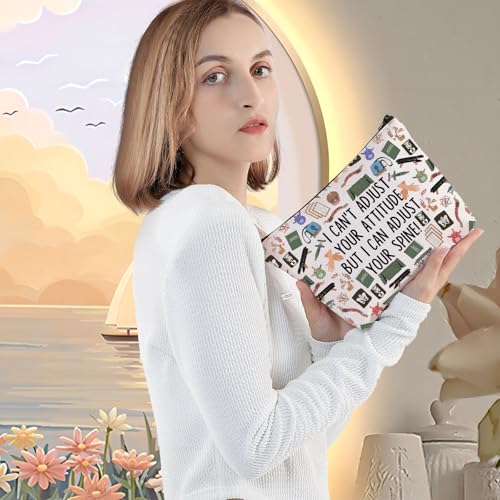 I Can't Adjust Your Attitude But I Can Adjust Your Spine Zipper Pouch Bag - Chiropractor Gift
