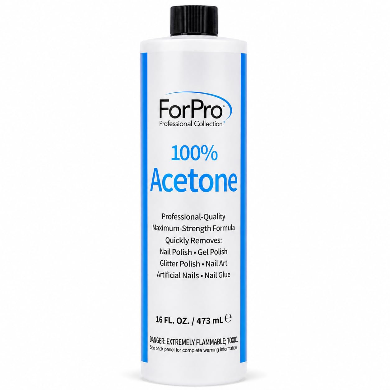 100% Pure Acetone Nail Polish Remover - 16 fl. oz. for Natural & Acrylic Nails | Gel Polish & Glitter Remover