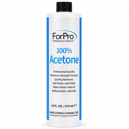 100% Pure Acetone Nail Polish Remover - 16 fl. oz. for Natural & Acrylic Nails | Gel Polish & Glitter Remover