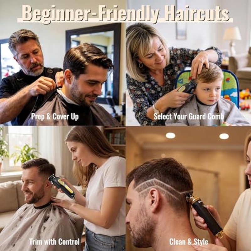 Ufree Hair Clippers for Men, Clippers and Trimmers Set, Cordless Barber Clippers, Grooming Kit, Gifts for Men