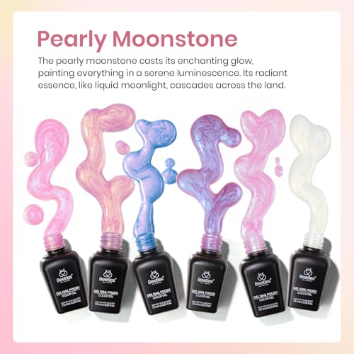 Beetles Pearl Gel Polish Set - 6 Mermaid Colors with Swirl Effect