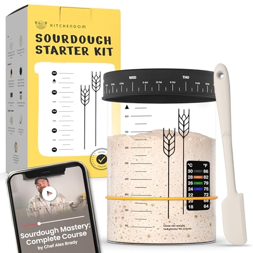 Sourdough Starter Kit with 32 oz Glass Jar & Free Chef Course