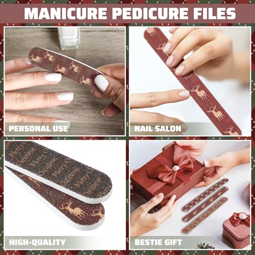 Lanties 45-Pack Christmas Nail Files, Double-Sided Holiday Emery Boards