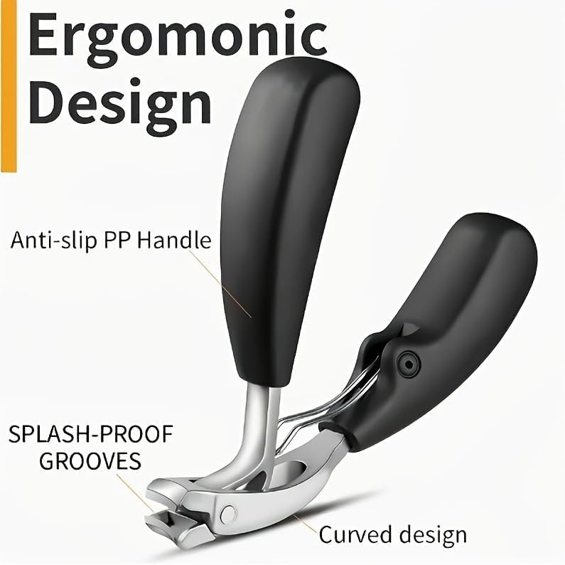 5pcs Silver Heavy Duty Nail Clipper Set with Angled Toe & Fingernail Clippers