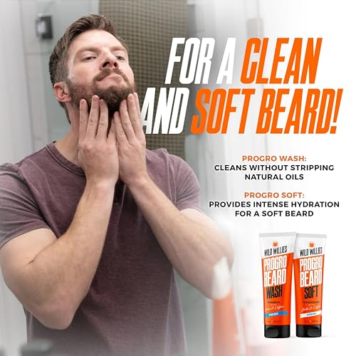 Wild Willies PROGRO Beard Conditioner - Biotin & Caffeine Softener, 5oz