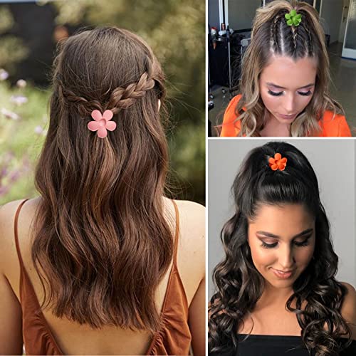 12 Pack Colorful Flower Hair Claw Clips for Girls & Women