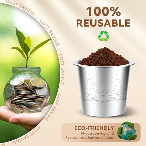 CAPMESSO Reusable K Cups for Keurig 1.0 - Stainless Steel Coffee Pods (2 Pack)