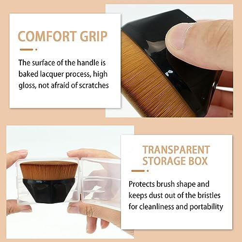 Ksvsonrvi Flat Top Kabuki Foundation Brush with Protective Case
