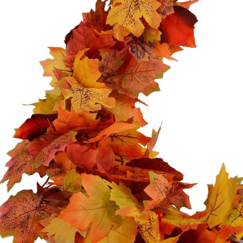 Handic 3 Pack Fall Maple Leaf Garland - 5.9ft Each for Thanksgiving Decor