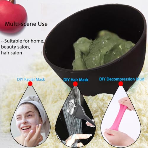 8-Pack Silicone Face Mask Mixing Bowls - Reusable Skincare Tool Set