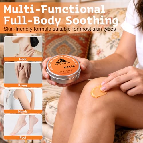 Mountain 3x Natural Joint Relief Balm - Soothing Massage Cream, 2 Pack