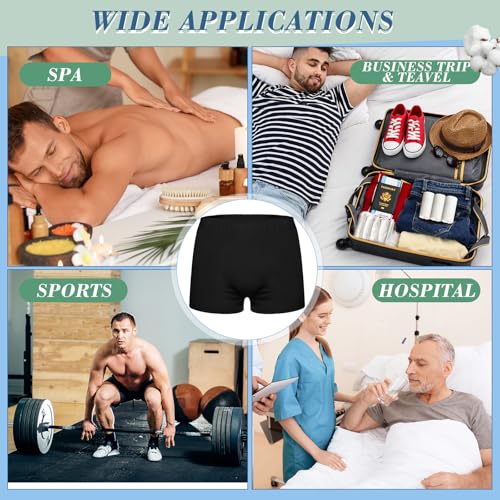 Ramede Disposable Men Cotton Underwear Black, 12 Pack
