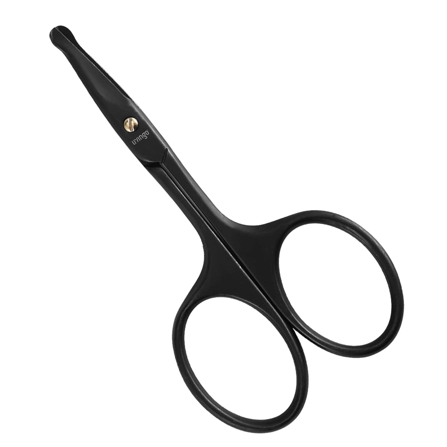 Professional Nose Hair Scissors - Stainless Steel Rounded Tip Trimming Tool | 3.5” Gold for Men & Women