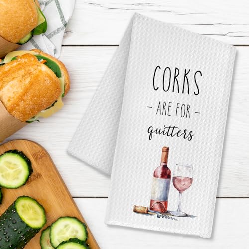 Funny Wine Dish Towel - 16x24 Inch Kitchen Decor Gift
