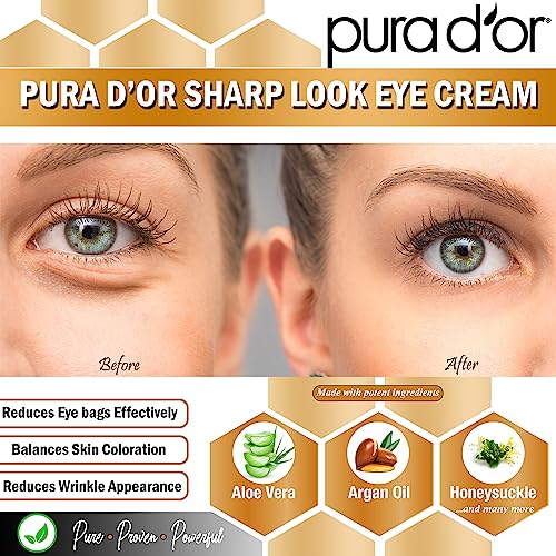 PURA D'OR 24K Gold Anti-Aging Eye Cream - Firming & Wrinkle Reduction 1.7oz