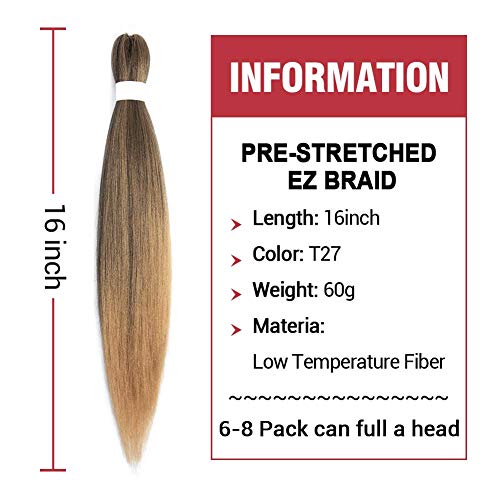 Fengmei 14 Inch Pre-Stretched Braiding Hair - 8 Packs #T27