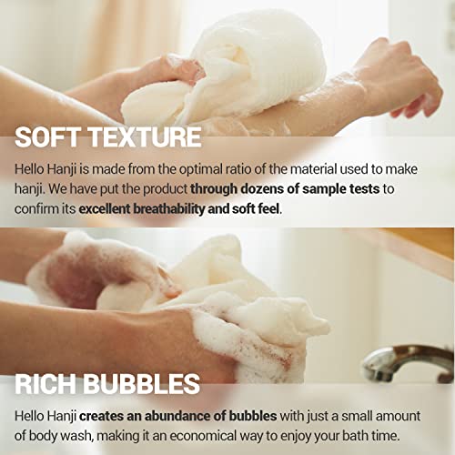 DEARCUS Hello Hanji Exfoliating Bath Washcloth - Soft Korean Paper Sponge