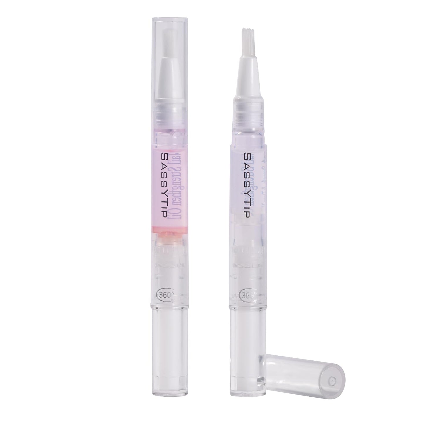 SASSYTIP Nail Strengthen Oil Pen | Fast-Absorbing Cuticle Oil with Biotin & Ginseng | For Brittle & Peeling Nails | Jasmine, Rose, Lemon Scents | Home, Office, Travel Use (Rose+Jasmine)