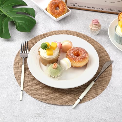 12 Pack 11.8 Inch Round Burlap Placemats - Heat Resistant, Non-Slip