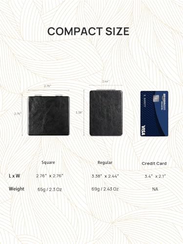 OMIRO Black PU Compact Mirror 3x/1x, 3.4" Pocket Mirror - 3.38 x 2.44 in