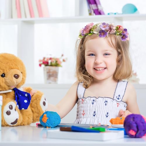 Funsveta Adjustable Flower Crown for Girls - Silk Floral Headpiece