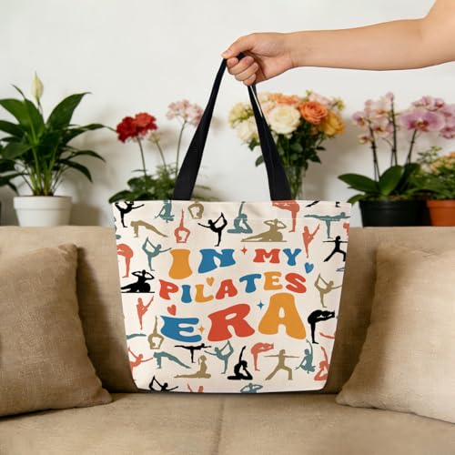 In My Pilates Era Tote Bag - Stylish Reusable Grocery Handbag
