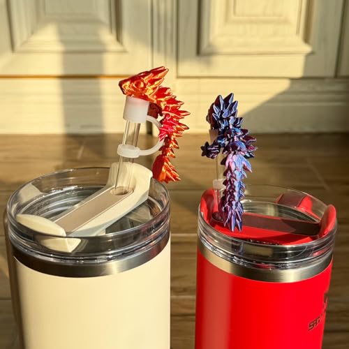 Dragon Straw Cover Caps for Stanley 30 & 40oz Cups - 2PCS Silicone Toppers