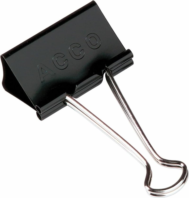 ACCO Brands Binder Clips, Large, 1 Box, 12 Clips/Box (72100)