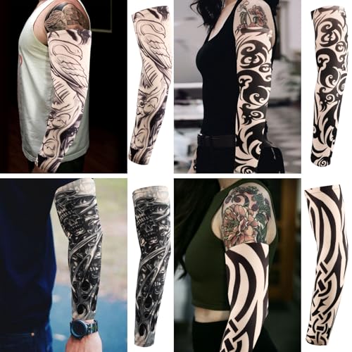 YARIEW Unisex Temporary Tattoo Sleeves for Sun Protection