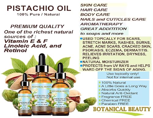 Pure Pistachio Oil for Face, Skin, Hair & Nails - 1 Fl oz - Natural Moisturizer