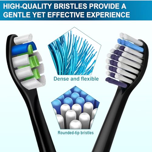 Replacement Brush Heads for Philips Sonicare, 8-Pack Black Value Combo