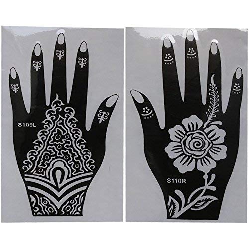 Henna Tattoo Stencil Kit - 6 Reusable Sheets for Women & Girls