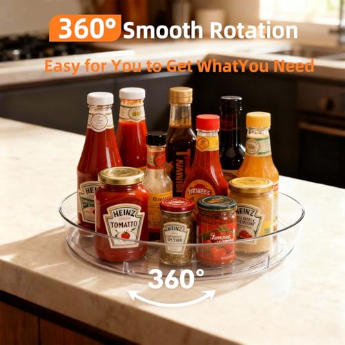 10-Inch Lazy Susan Turntable Organizer - BPA-Free Plastic for Spices & Pantry