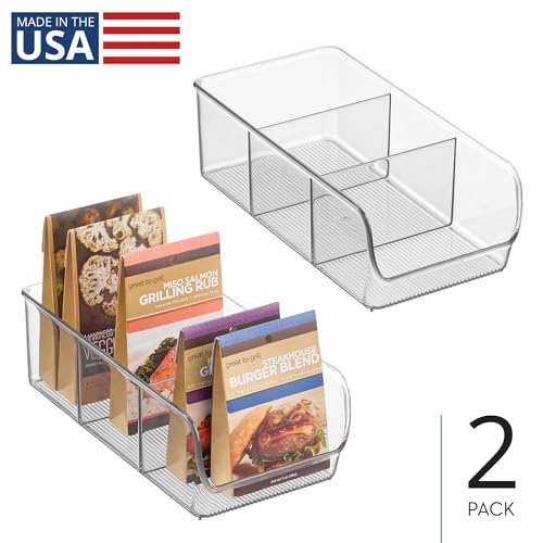 iDesign Stackable Divided Storage Bins Set of 2 - Clear