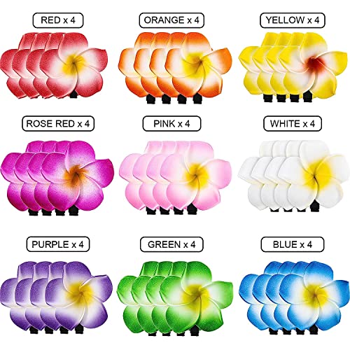 Willbond 36 Pcs Hawaiian Flower Hair Clips for Beach & Party Styles