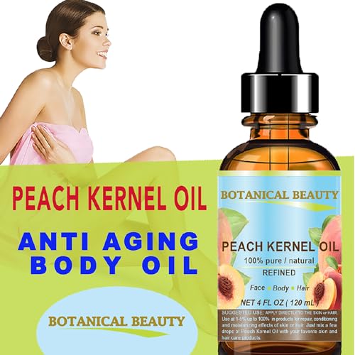 Peach Kernel Oil 100% Pure Cold-Pressed Carrier Oil for Face, Skin & Hair – 4 Fl oz (120 ml)