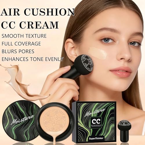 SuperThinker 2 PCS Natural Air Cushion CC Cream Foundation & Concealer Set