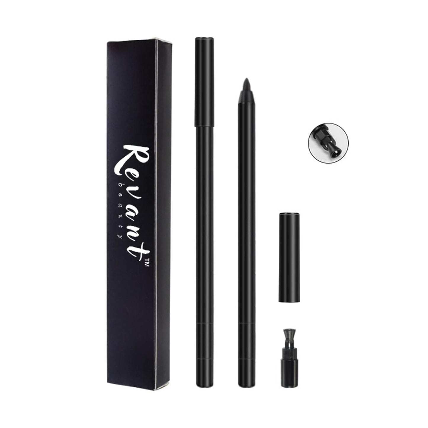 Eyeliner for Mature Women - Waterproof, Smudge Resistant Precision | Black Round Tip Design