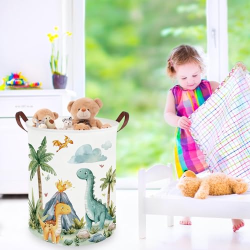 Dinosaur Baby Laundry Hamper - Collapsible Canvas Basket