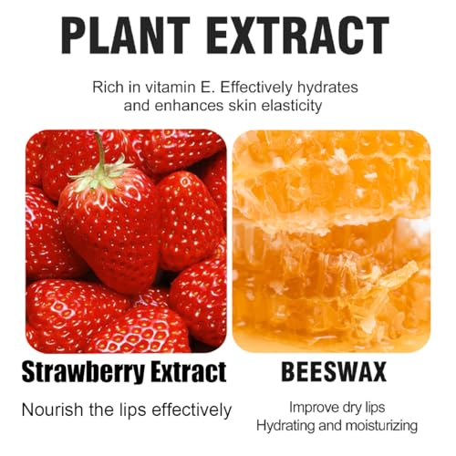 XTJXTJ Honey & Strawberry Lip Mask with Brush - Nourishing & Repairing Moisturizing Lip Care