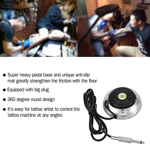 Professional Stainless Steel Tattoo Foot Pedal with 5 ft Cord