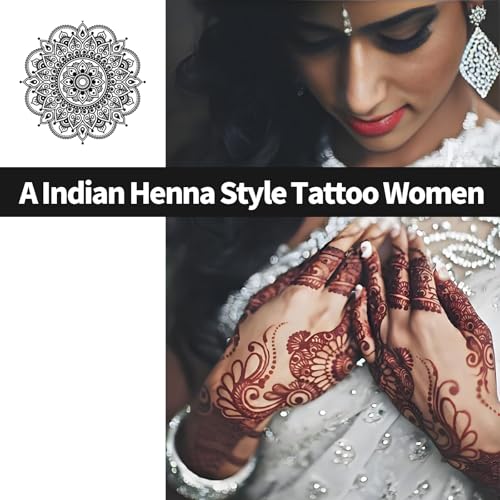 Yomagine Black Temporary Tattoo Kit with Cones, Stencils & Paste - Waterproof & Natural