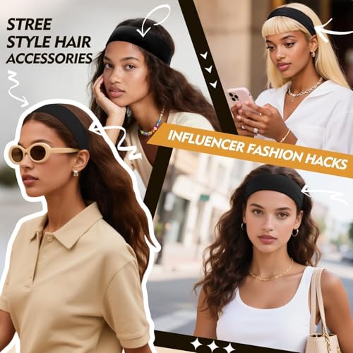 8-Pack Elastic Headbands for Women & Men - Soft, Durable Hair Accessories