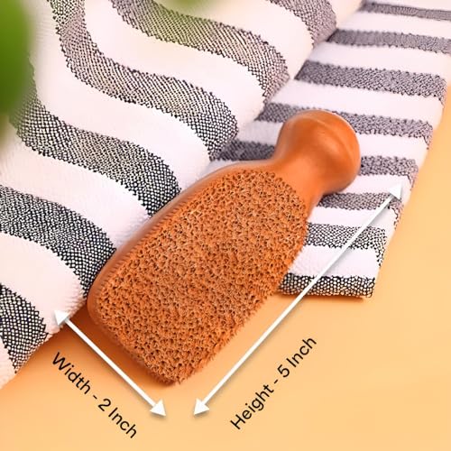 QUBA LINEN 2-Sided Terra Cotta Pumice Stone for Feet & Body