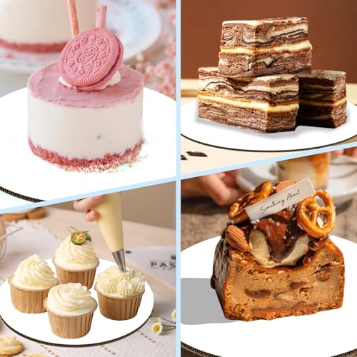 JCD 40 Pcs 6-Inch Round Cake Boards - Food-Grade Cardboard Trays